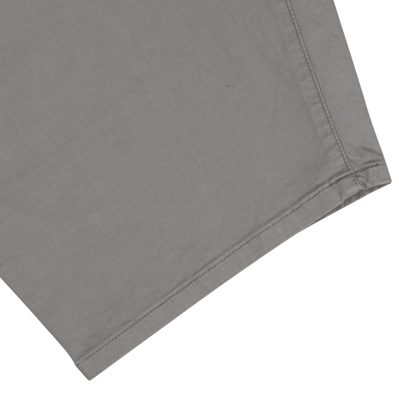Slate Grey Cotton Blend Phillips Shorts by Paige with a neat hem on a white background.