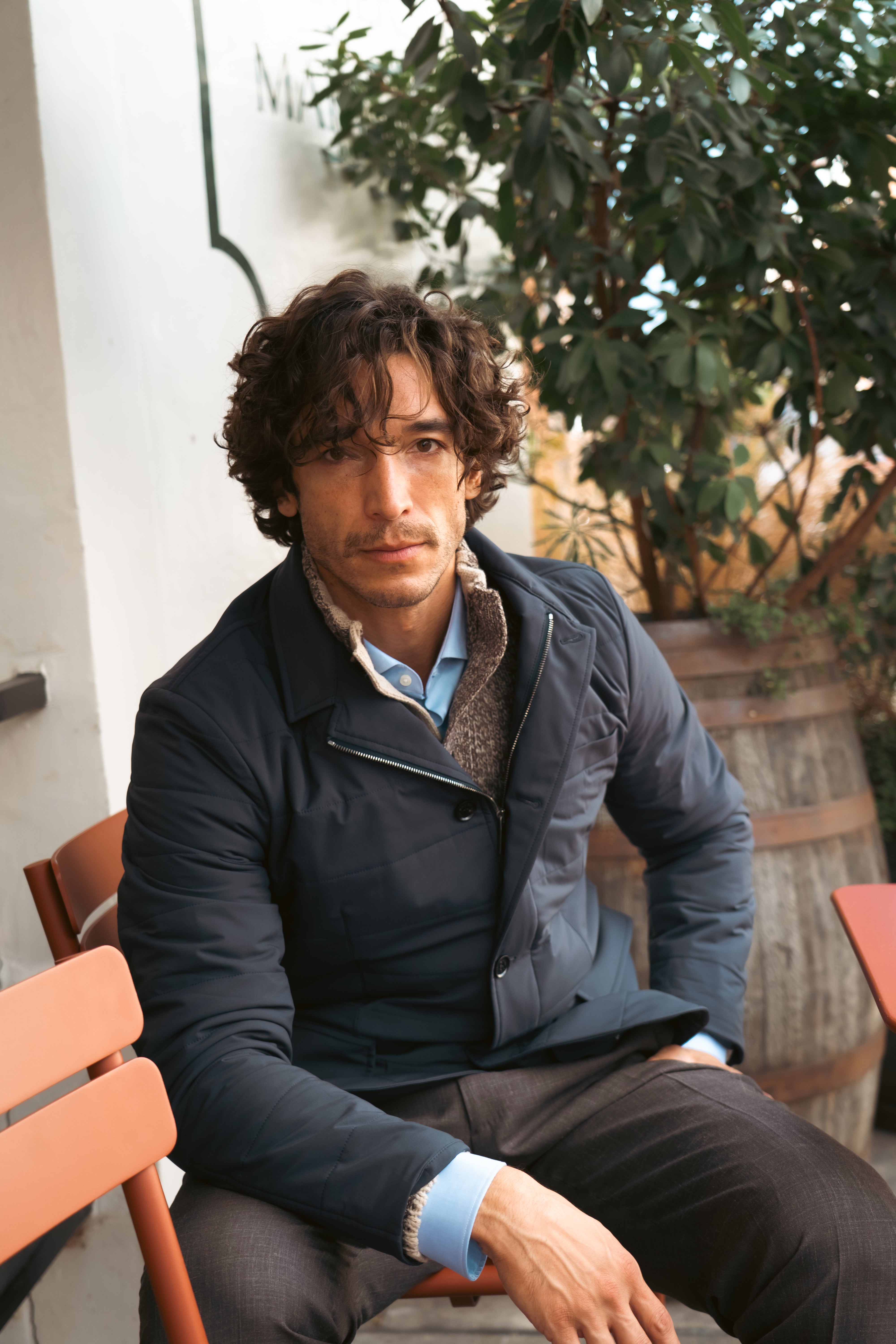 Navy Quilted Nylon Travel Jacket