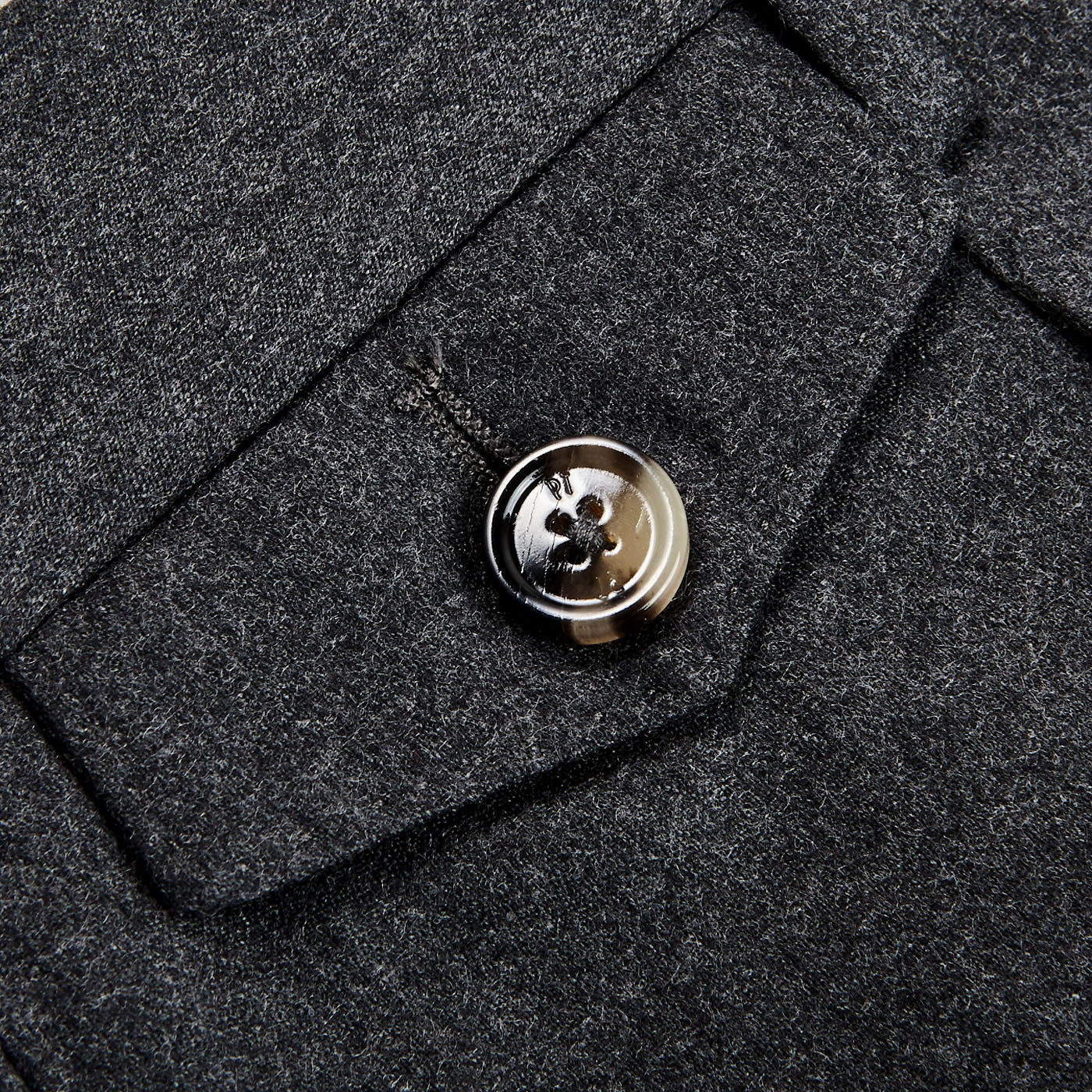 Pt Torino Grey Wool Flannel Gentleman Fit Pleated Trousers Button