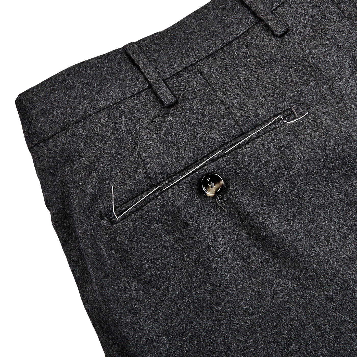 Pt Torino Grey Wool Flannel Gentleman Fit Pleated Trousers Pocket