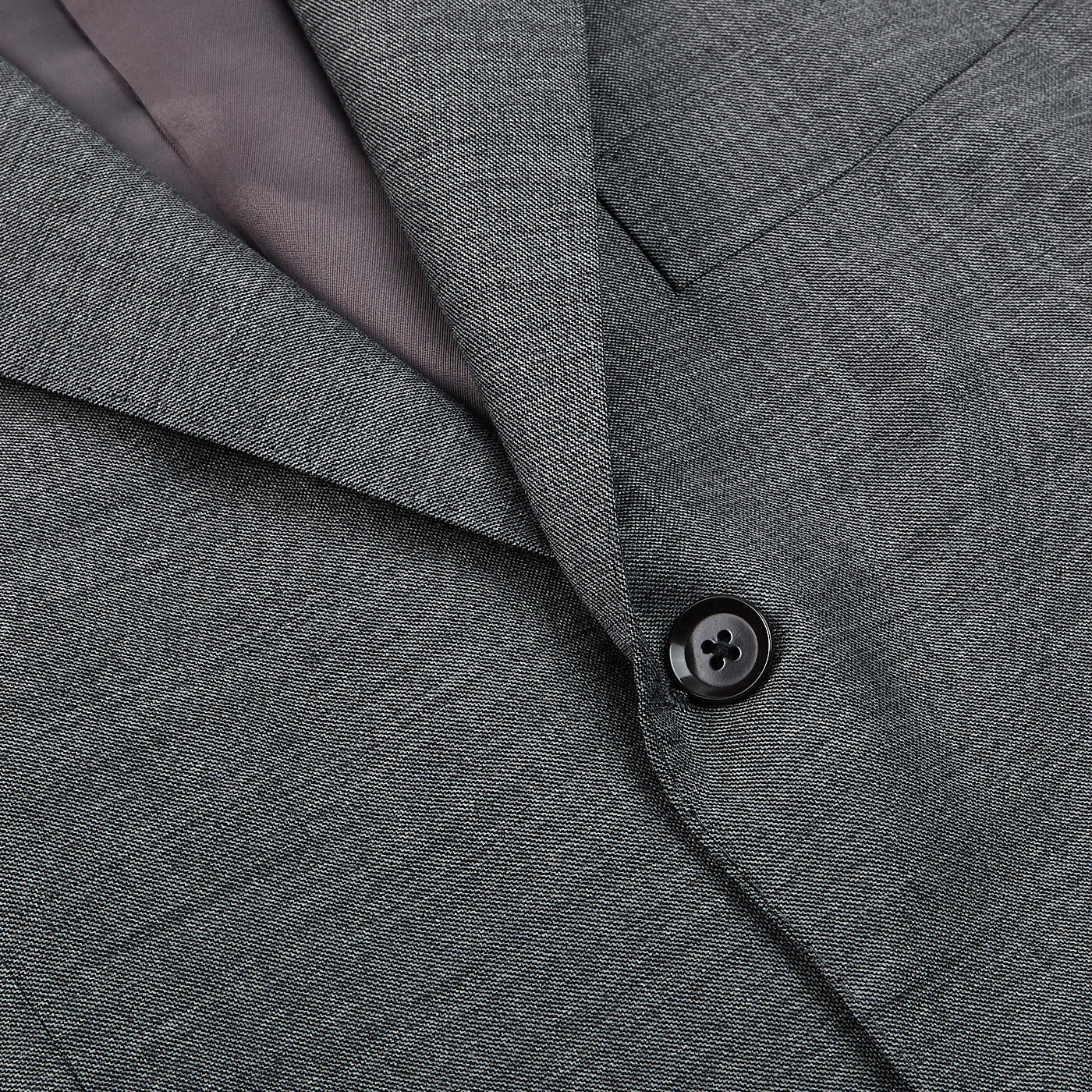 Ring Jacket Grey Melange Pic 'n Pic Wool Suit Closed
