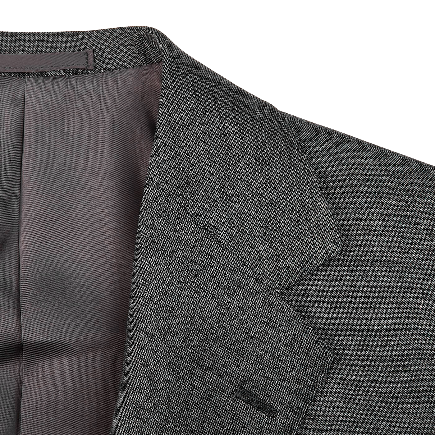 Ring Jacket Grey Melange Pic 'n Pic Wool Suit Lapel