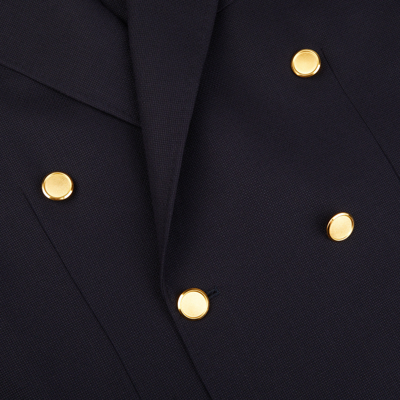 Ring Jacket Navy Blue Wool Balloon Club DB Blazer Closed