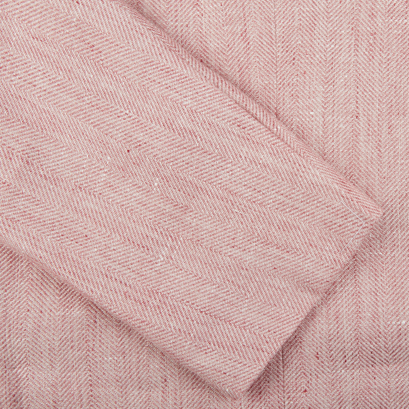 Ring Jacket Pink Herringbone Wool Linen Blazer Cuff