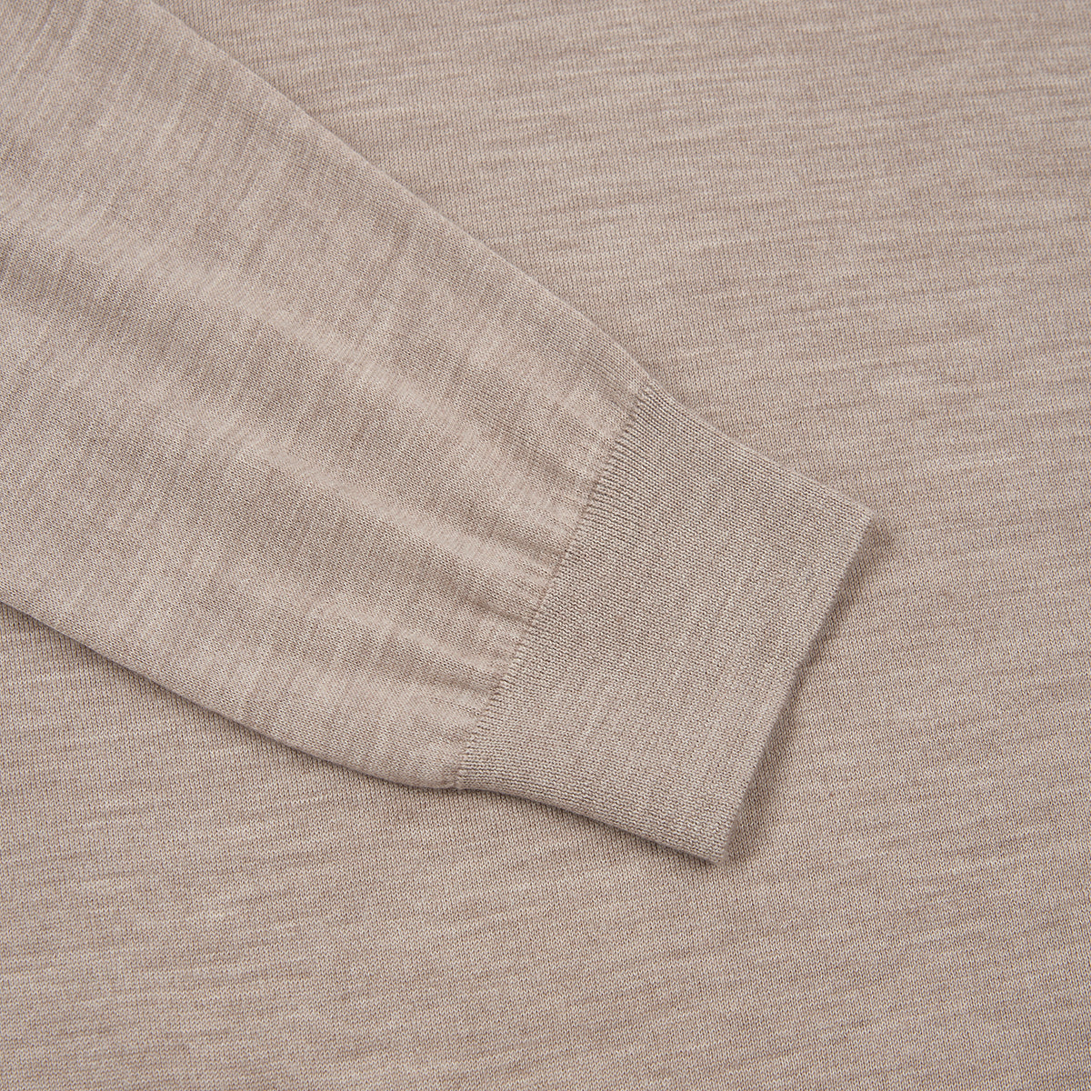 Beige Loro Piana Wish LS zip polo