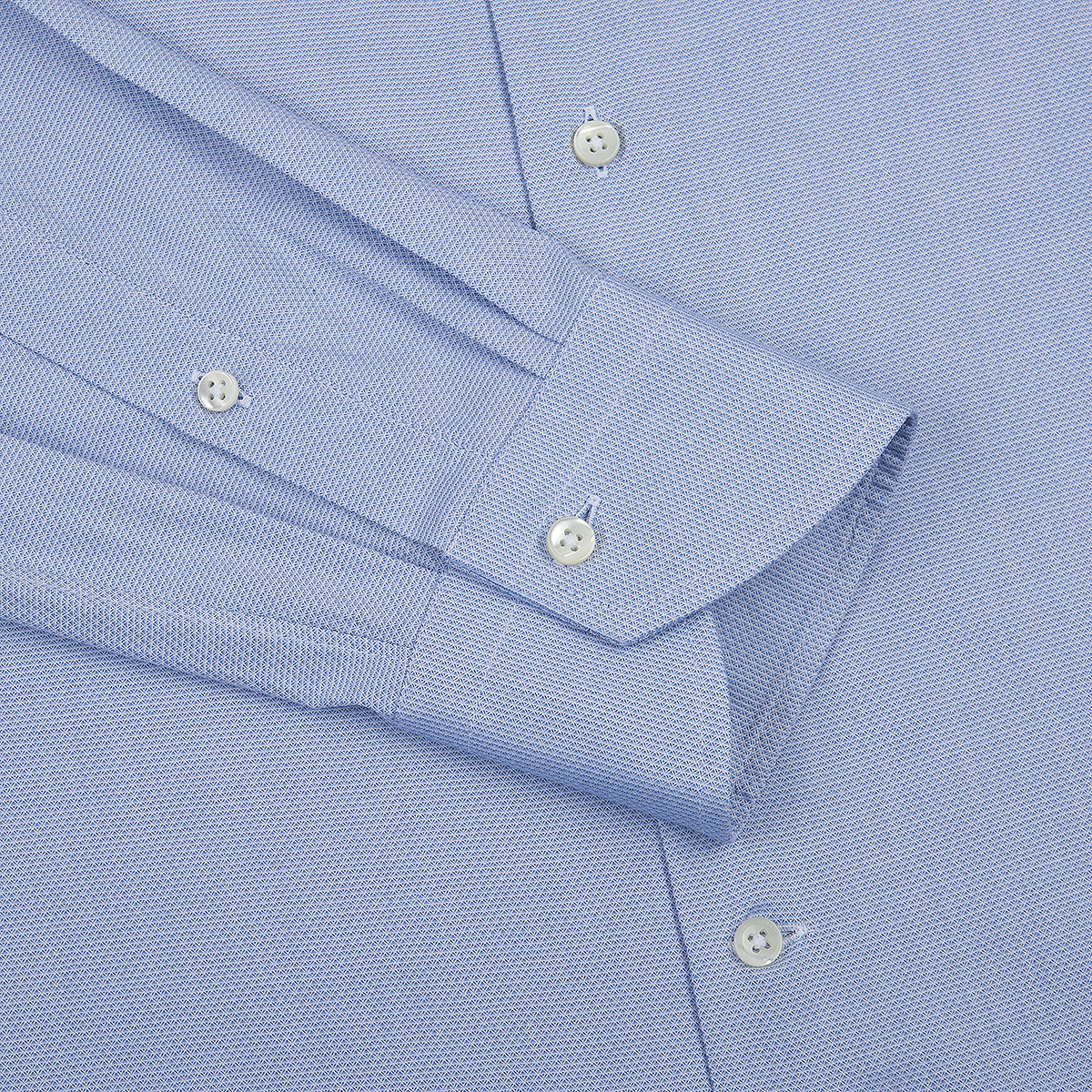 Blue Textured Cotton Shirt