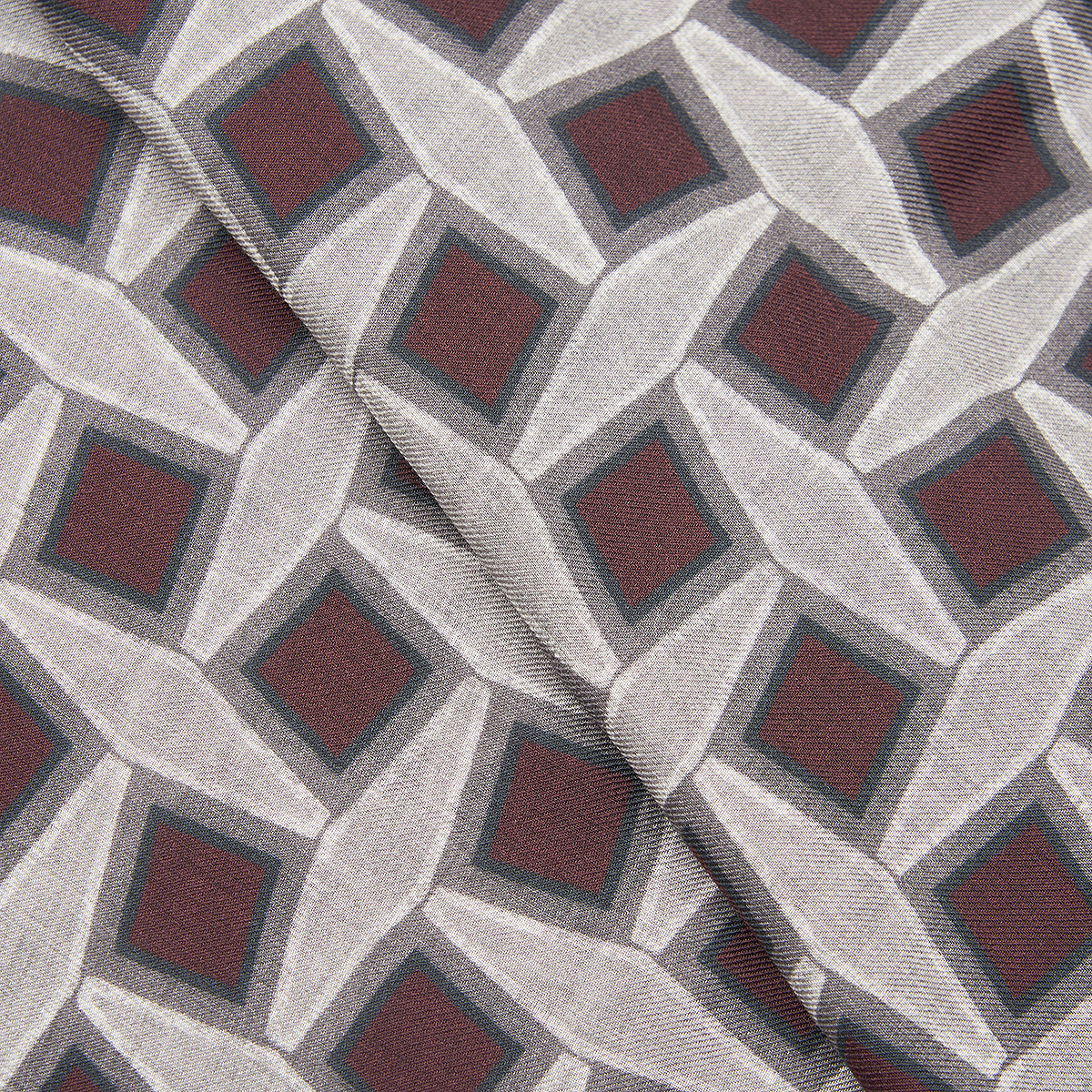Taupe Wool Modal Large Square Pattern Scarf