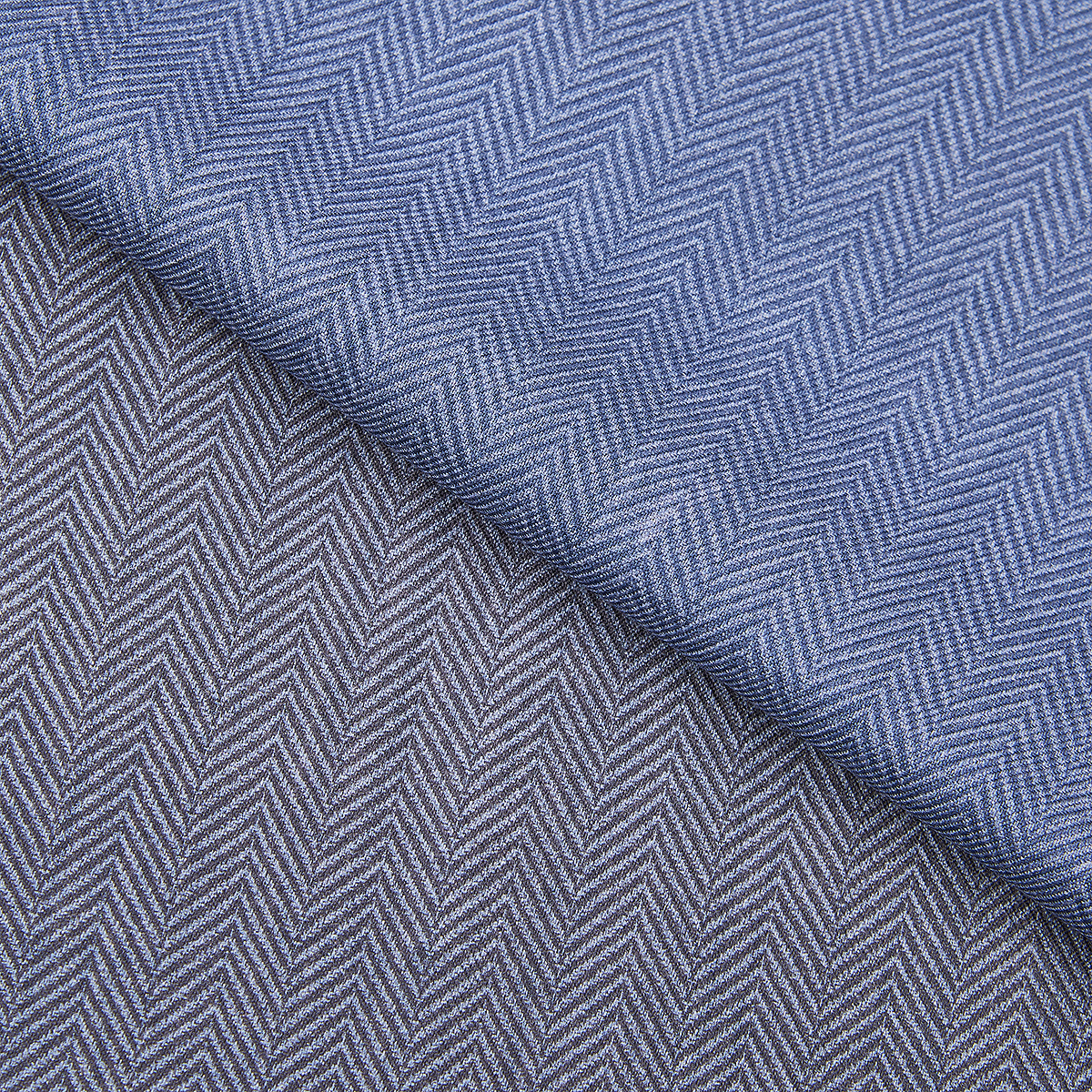 Blue Wool Chevron Pattern Scarf