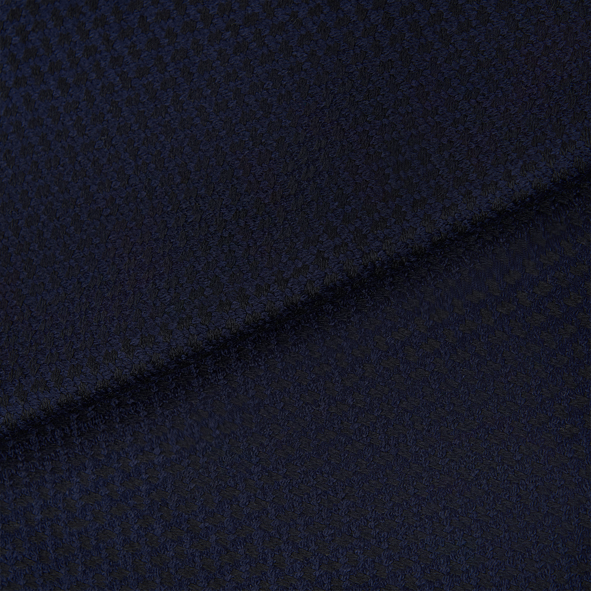 Navy Blue Wool Fringed Scarf