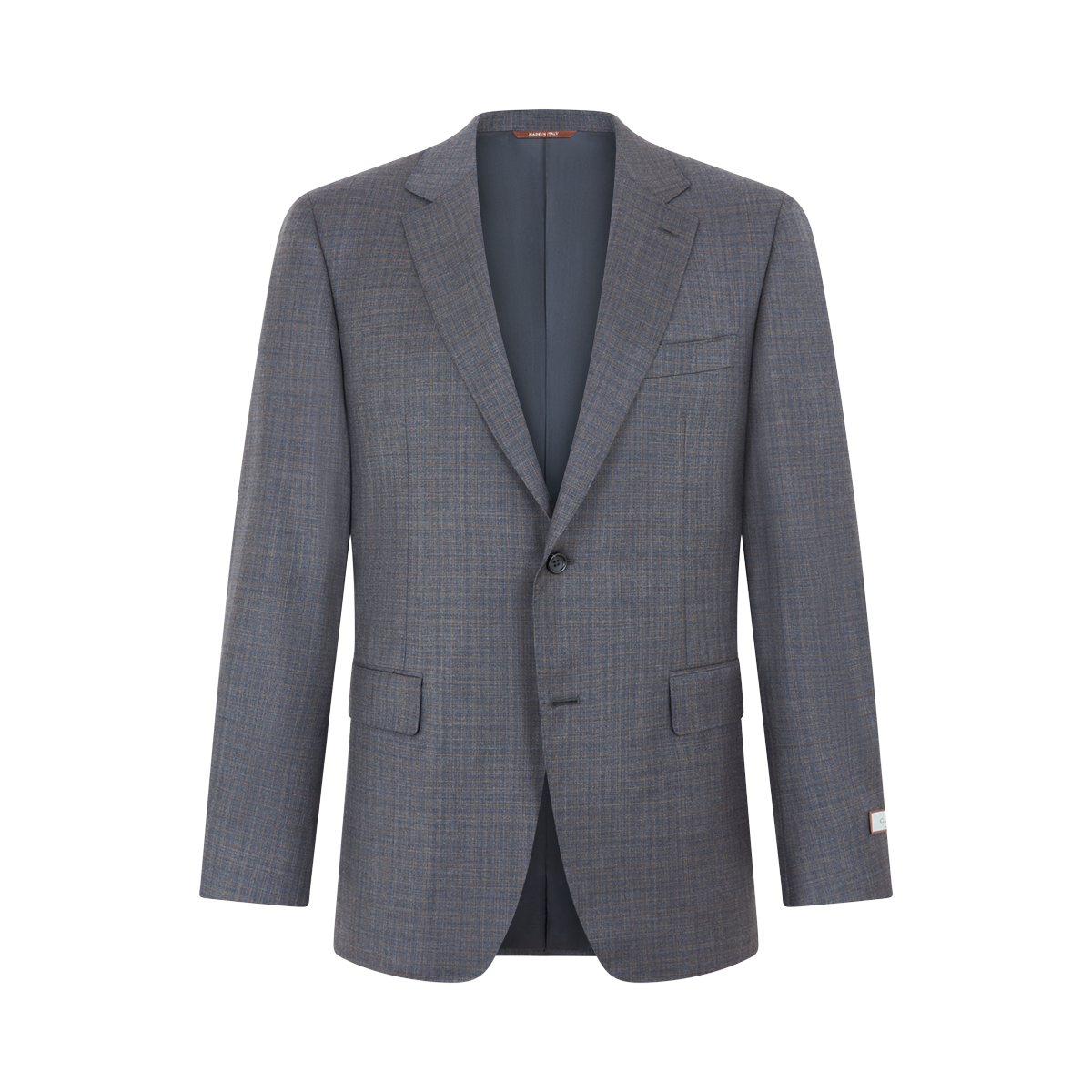 Grey/Brown Check Wool Notch Lapel Suit