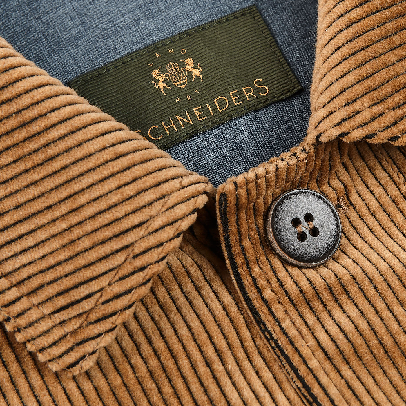 Schneiders Camel Corduroy Five Pocket Chore Jacket Closed