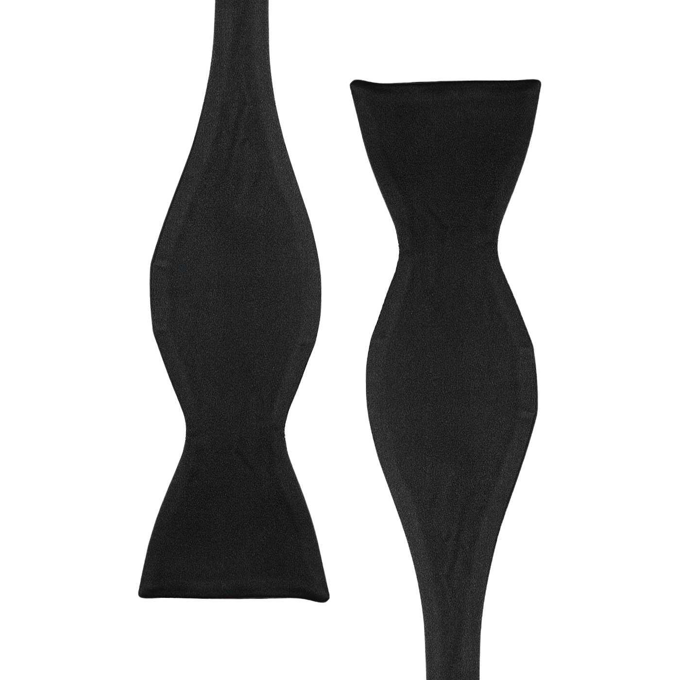 Silvio Forello Black Silk Satin Self-Tie Bow Tie Edge