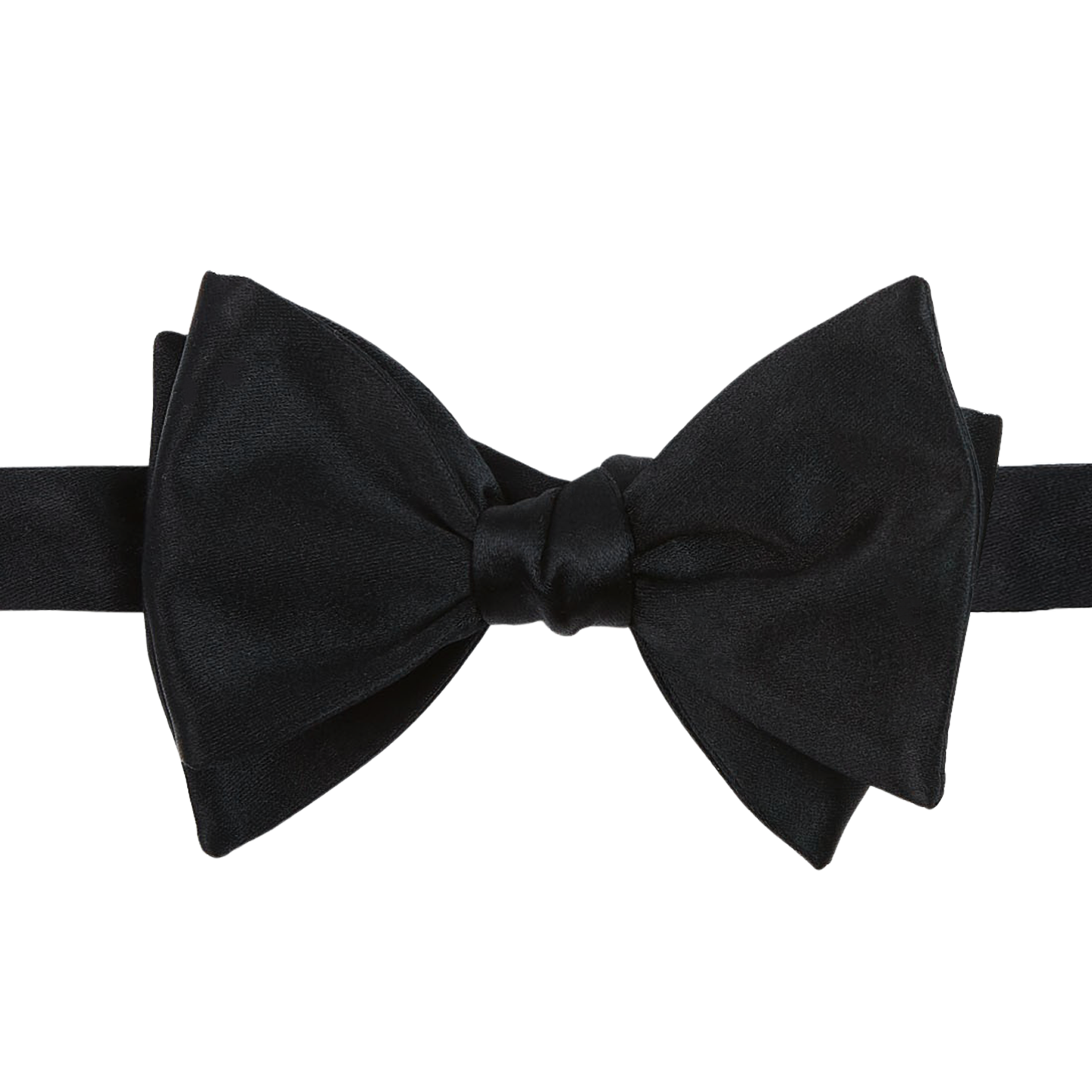 Silvio Forello Black Silk Satin Self-Tie Bow Tie Feature