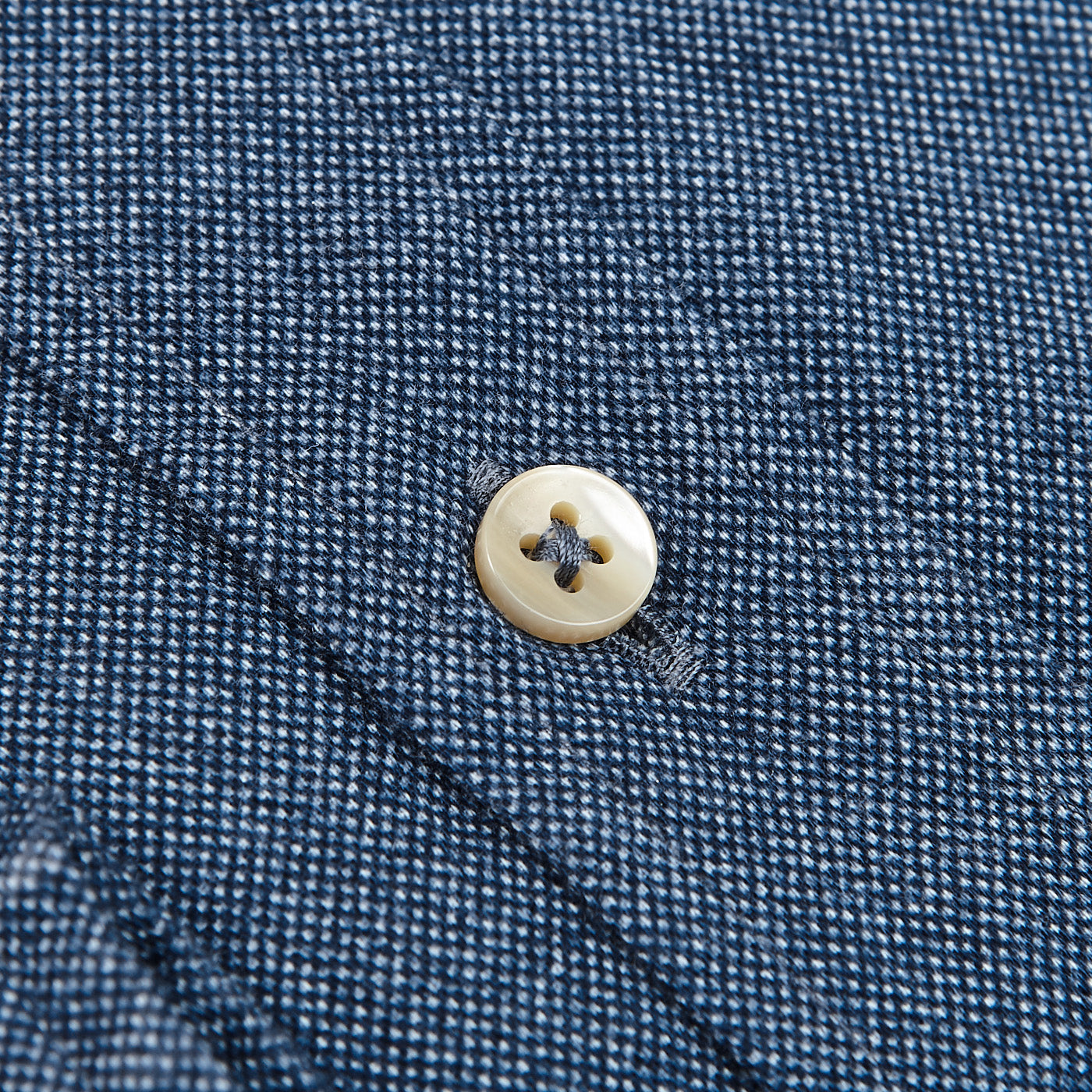 Stenströms Blue Washed Cotton Fitted Body BD Shirt Button