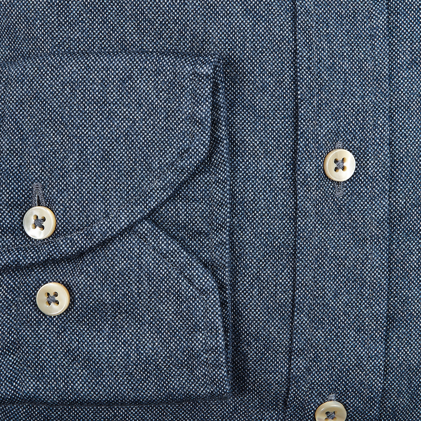 Stenströms Blue Washed Cotton Fitted Body BD Shirt Cuff