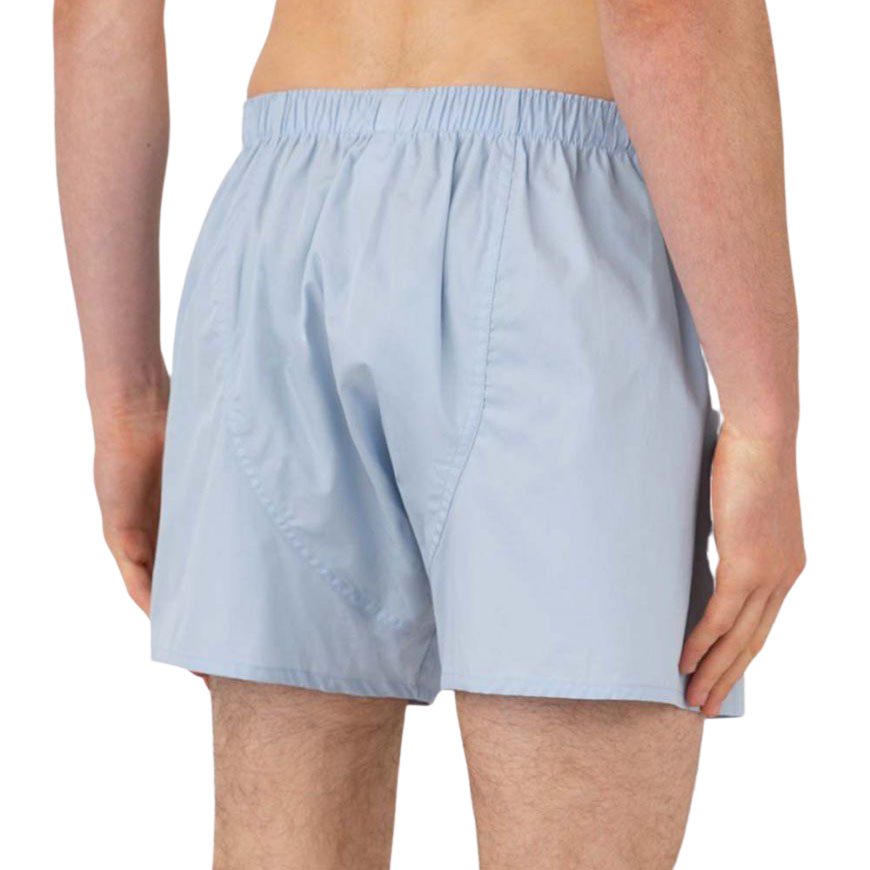 Sunspel Blue Cotton Boxer Shorts Back