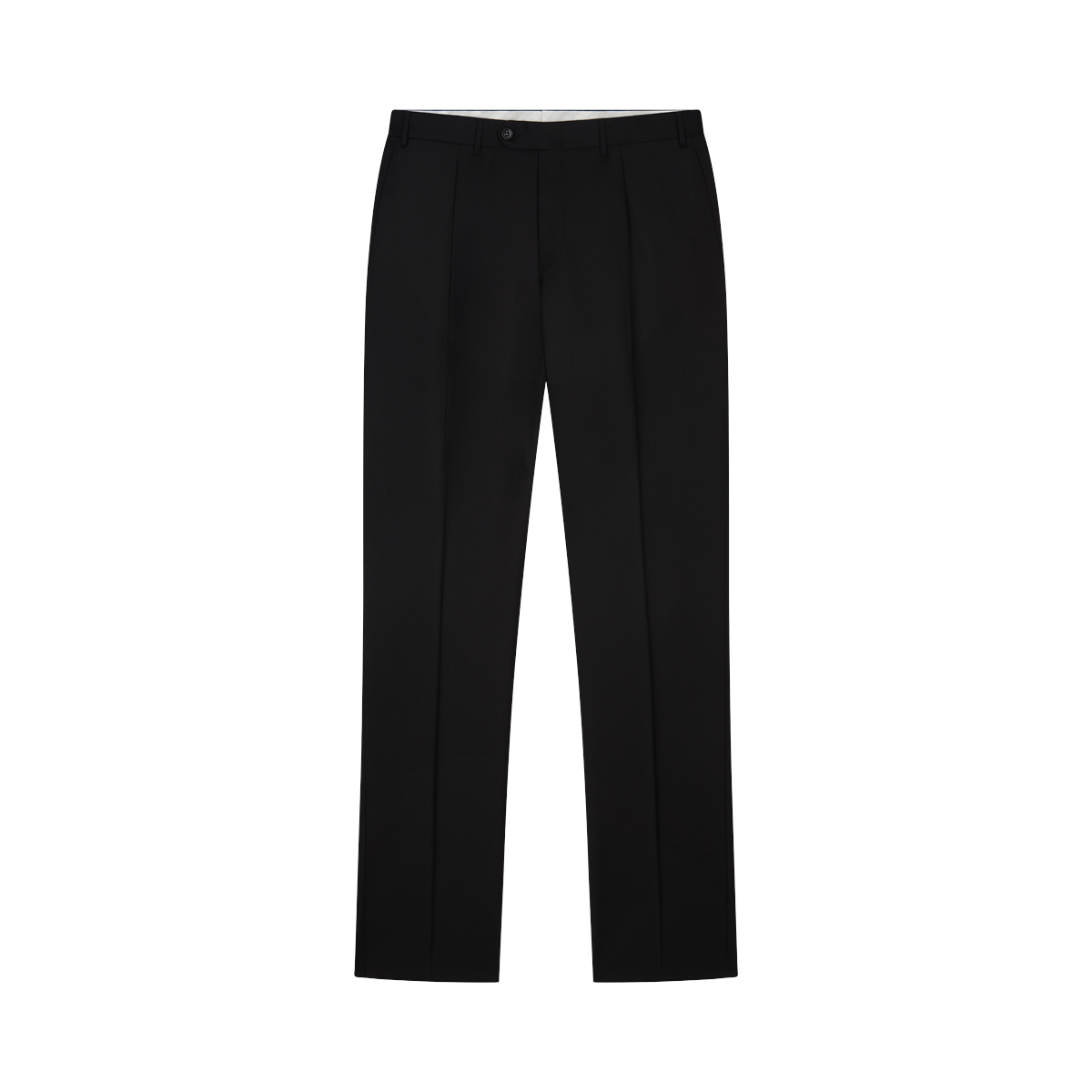 Black Serge Wool Pleated Trouser