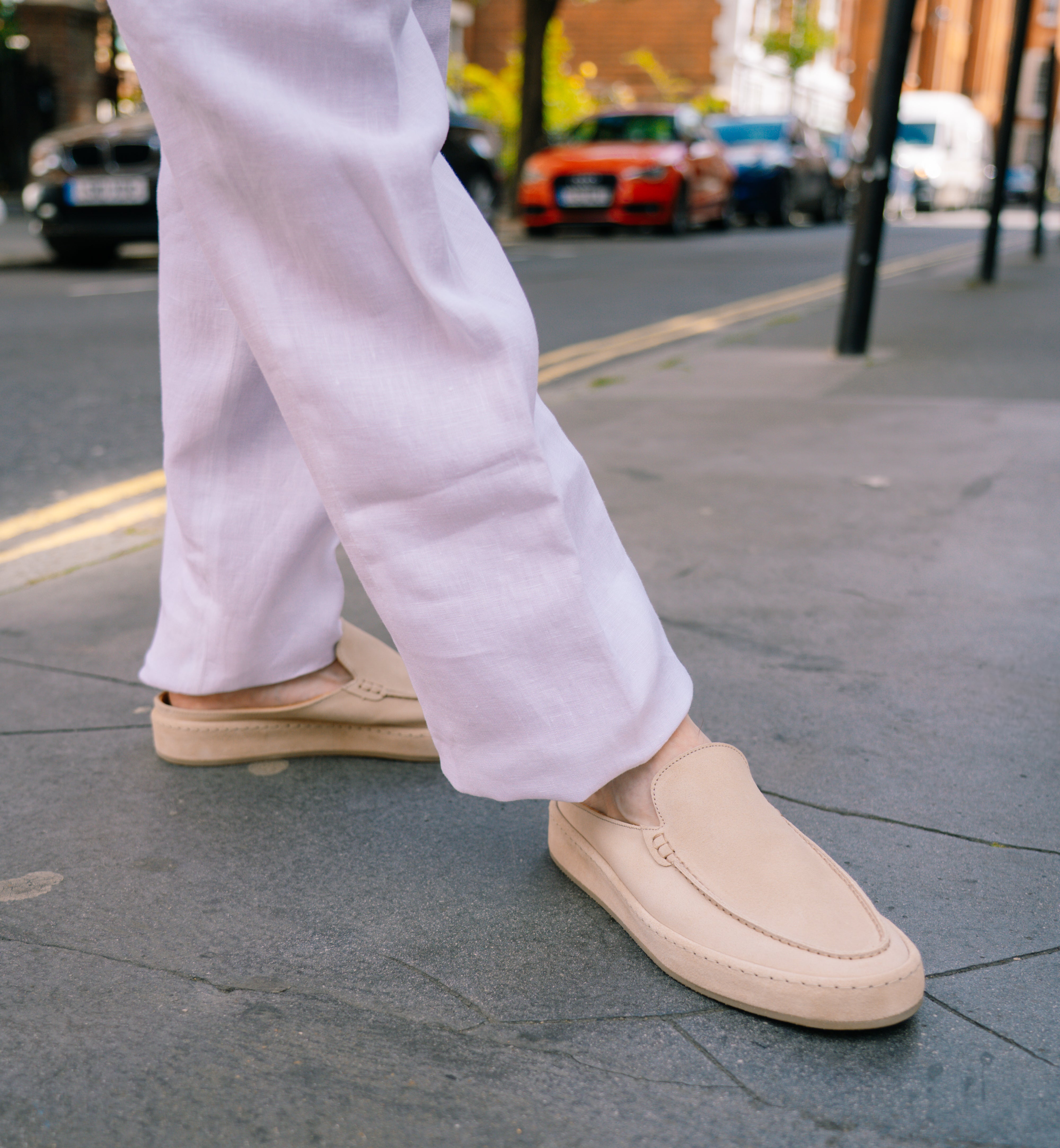 White Washed Linen Regular Fit Chinos