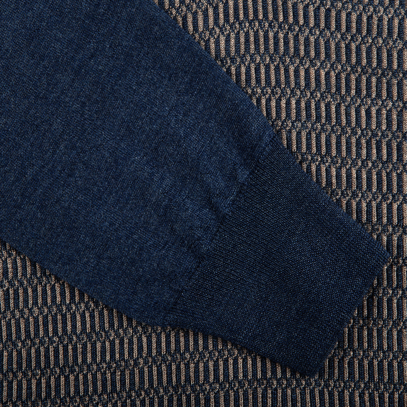 Torras Blue Wool Silk Cashmere Zip Polo Shirt Cuff