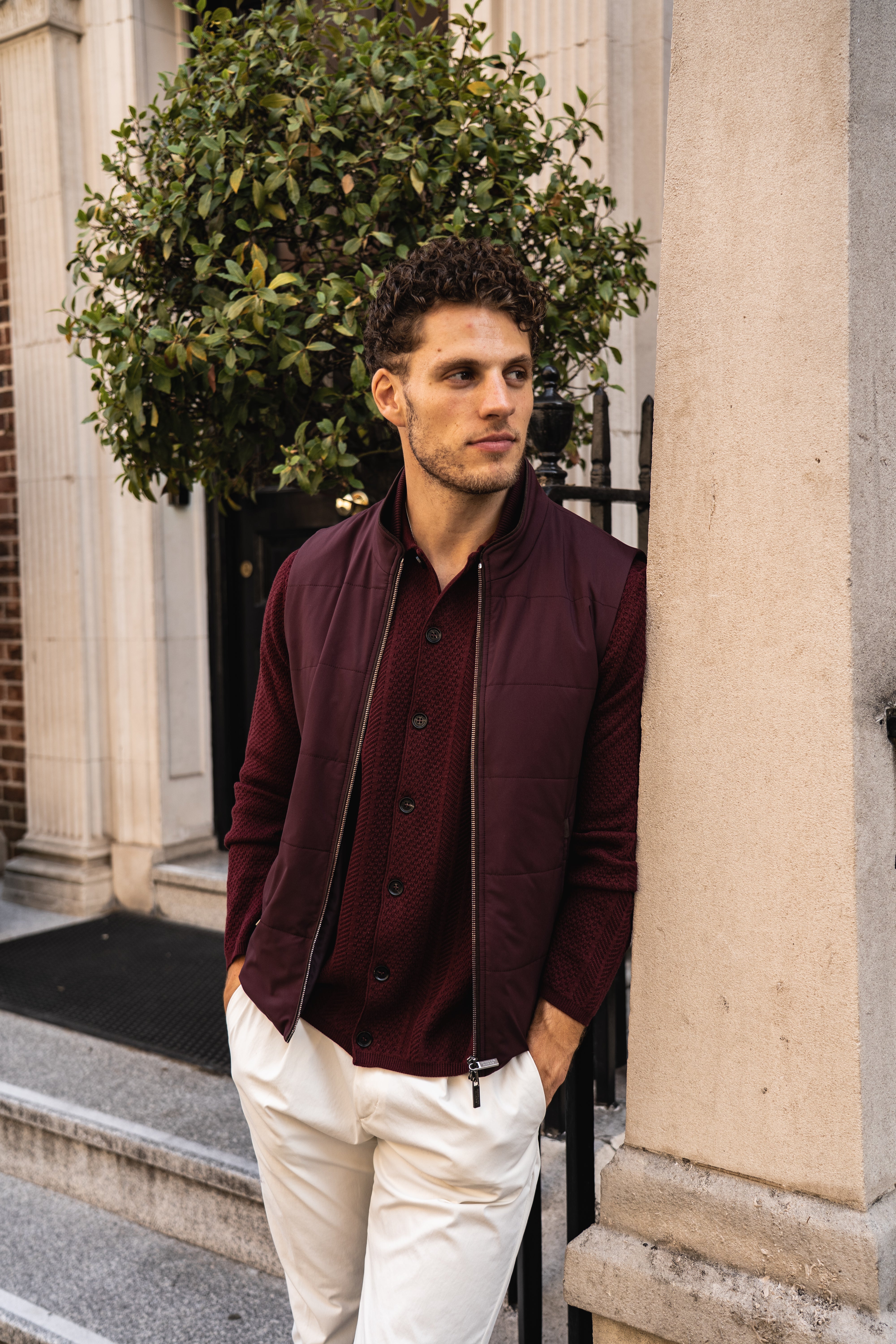 Burgundy Nylon Arena Gilet