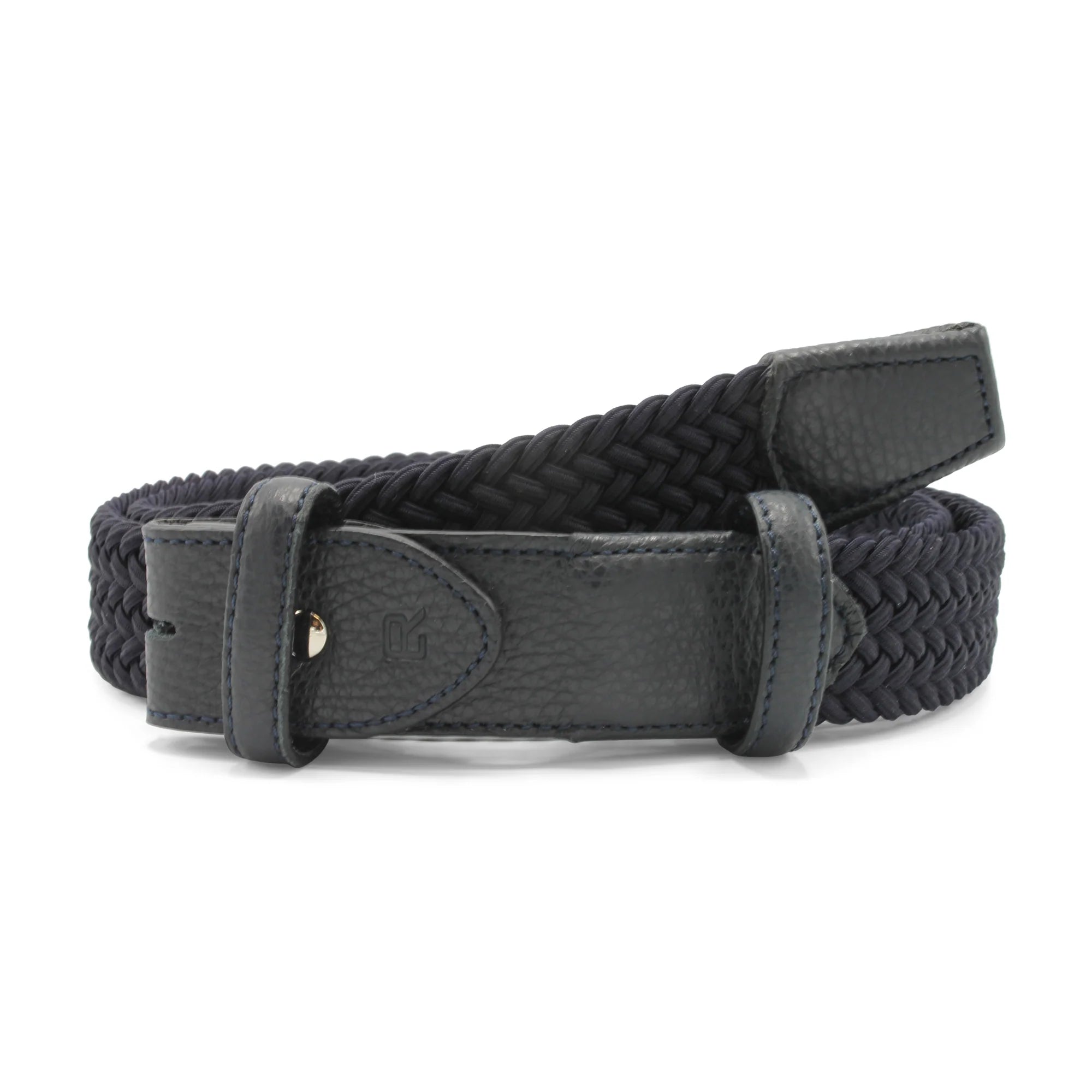 Navy Woven Fabric Belt