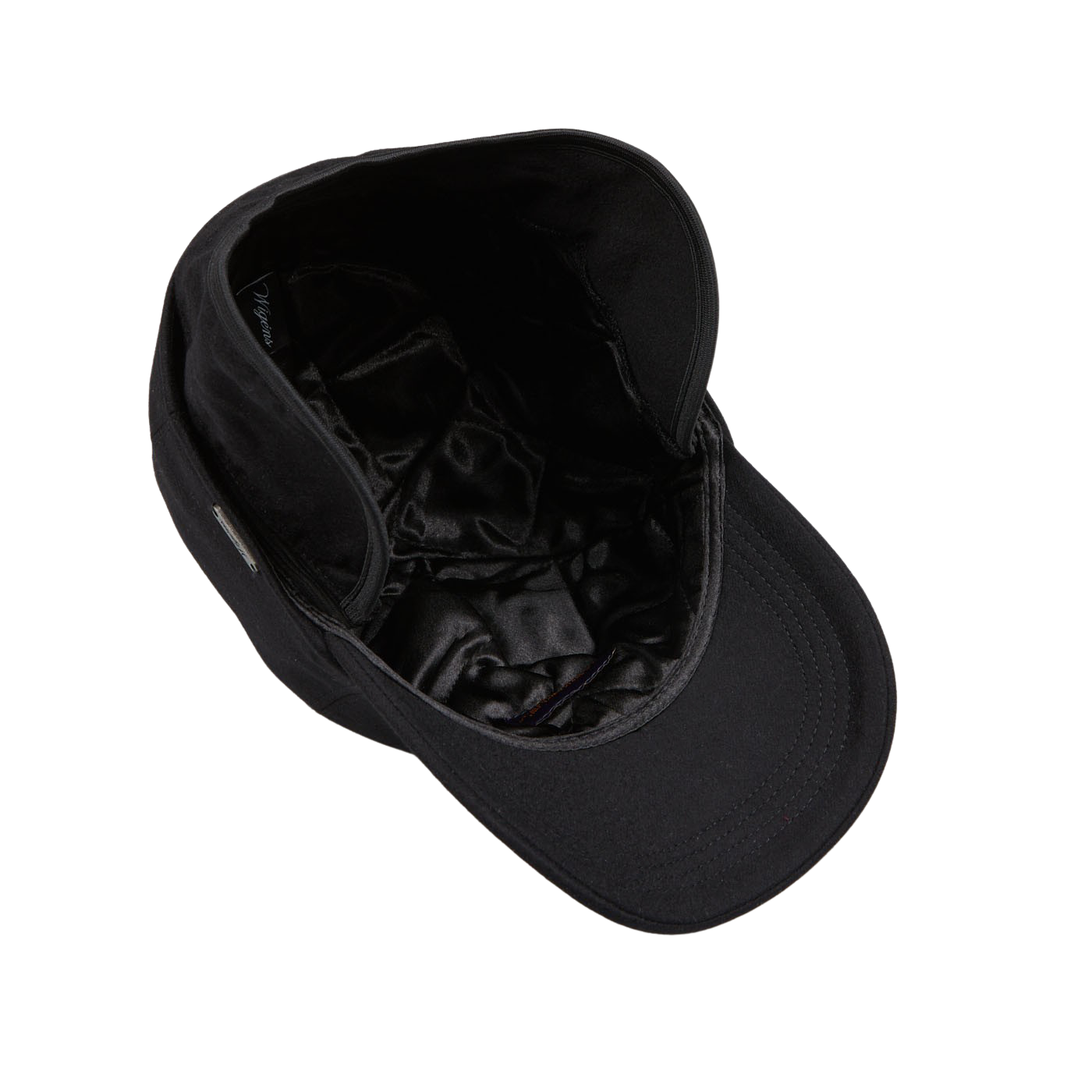 Wigéns Black Loro Piana Wool Cashmere Baseball Cap Flaps
