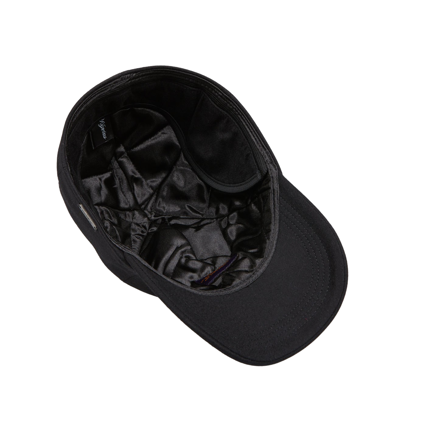Wigéns Black Loro Piana Wool Cashmere Baseball Cap Inside