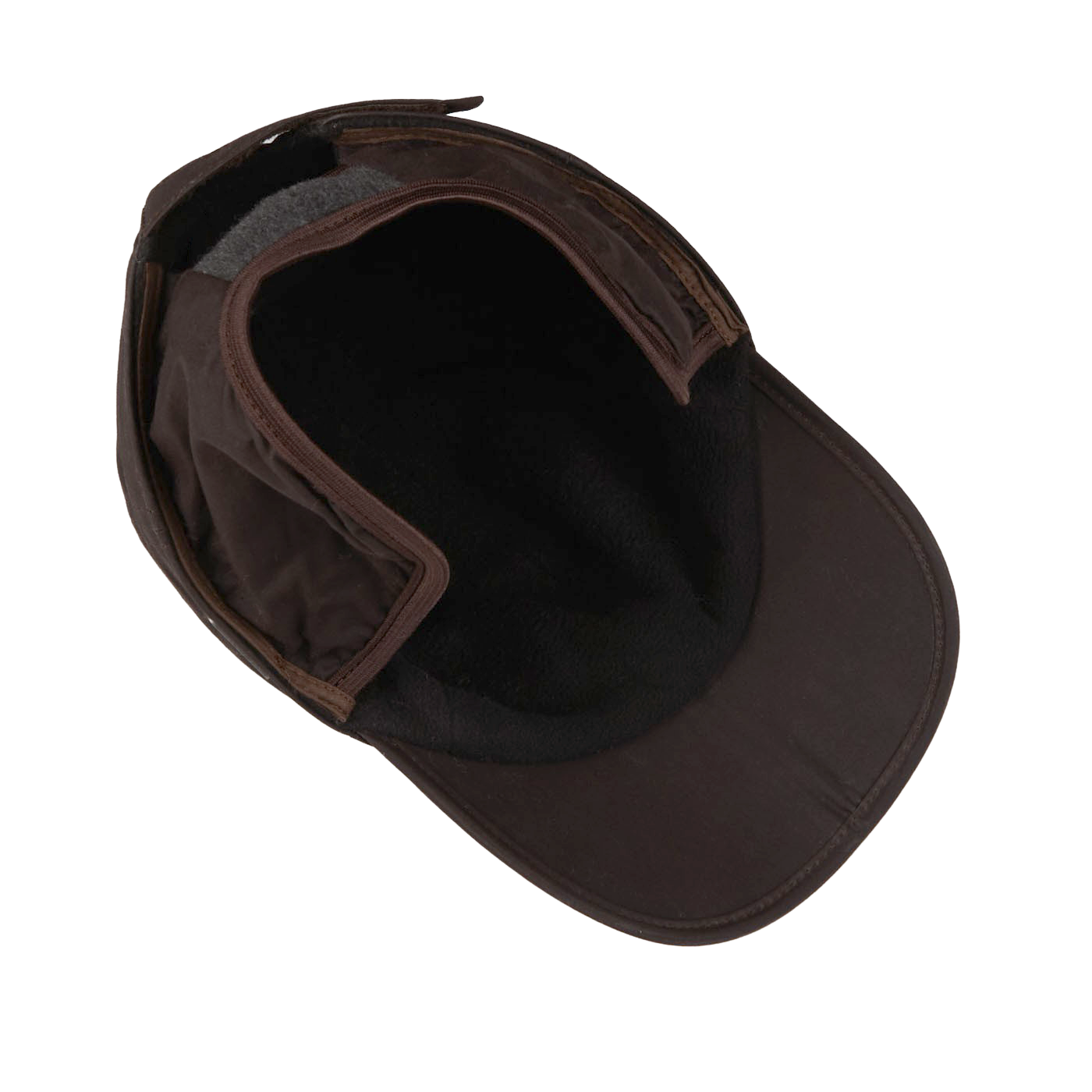 Wigéns Dark Brown Cotton Fleece Lined Baseball Cap Inside