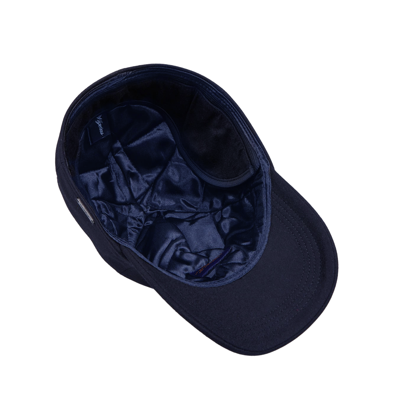 Wigéns Navy Loro Piana Wool Cashmere Baseball Cap Inside