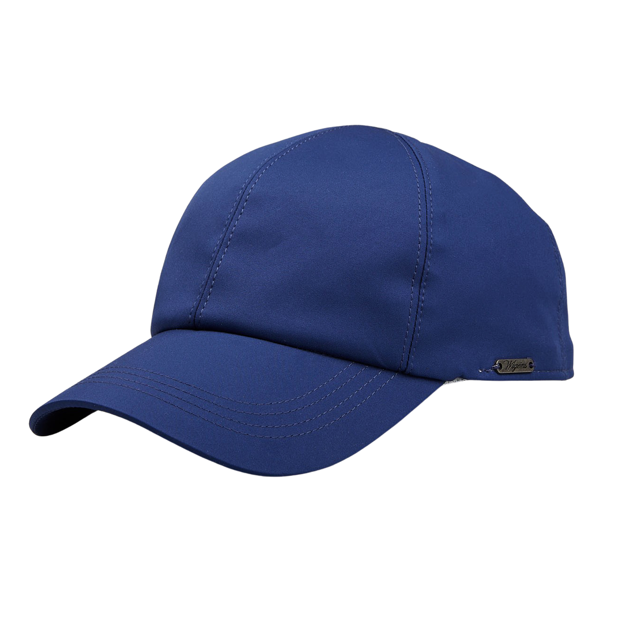 A Wigéns Mid Blue Microfibre Nylon Baseball Cap with an adjustable strap made of technical nylon microfibre.