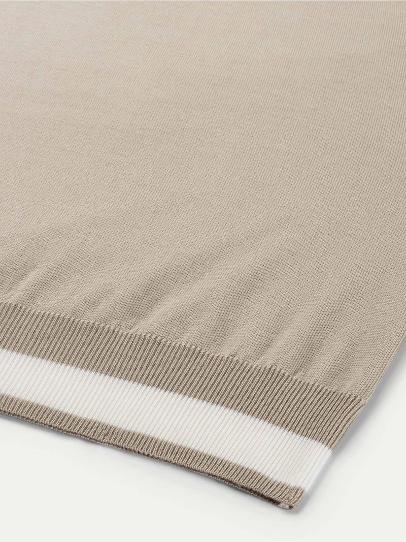 Greige Cashwool Buttonless AUR1 Polo