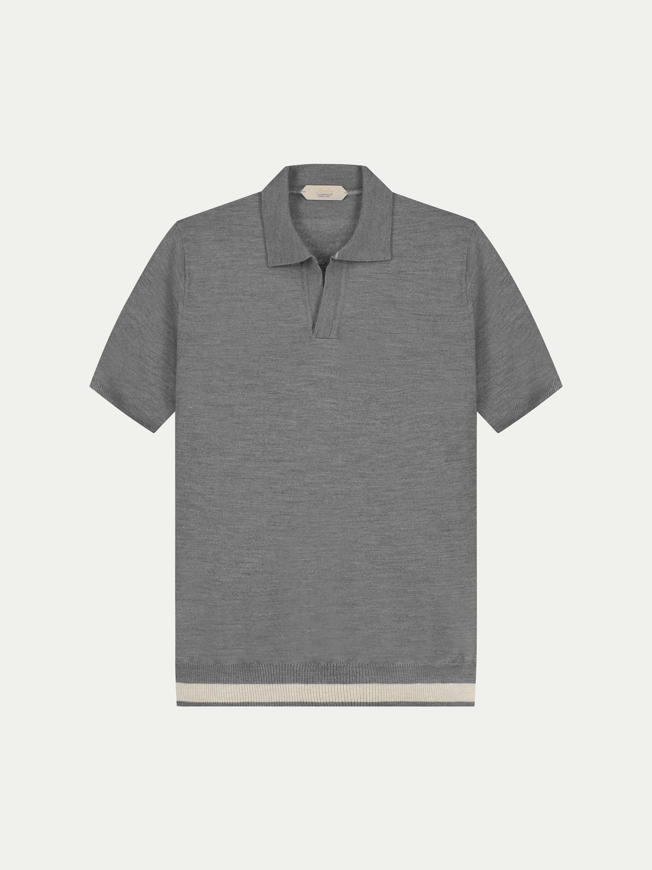 Dark Grey Cashwool Buttonless AUR1 Polo