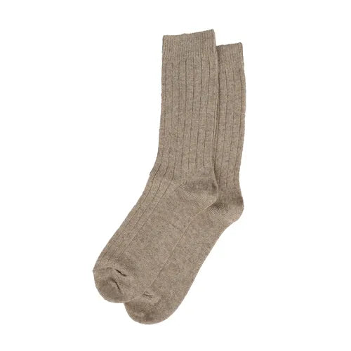 Beige Supreme Wool Cashmere Blend Socks