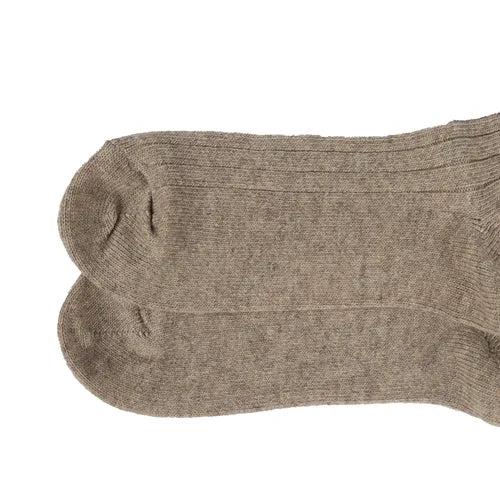 Beige Supreme Wool Cashmere Blend Socks