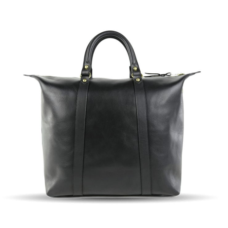 frank clegg black zipper tote bag back