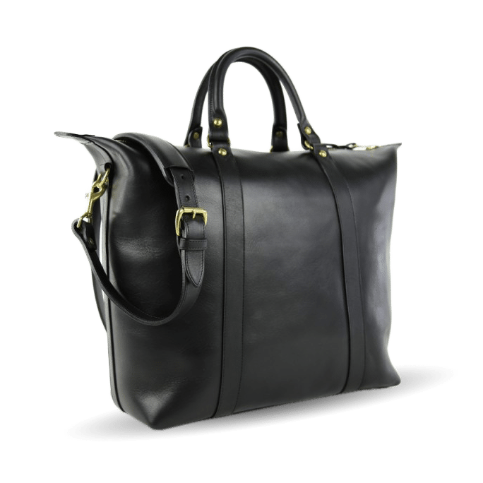 frank clegg black zipper tote bag diagonal strap