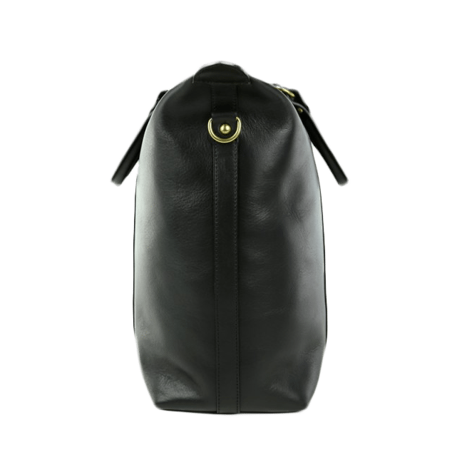 frank clegg black zipper tote bag short side