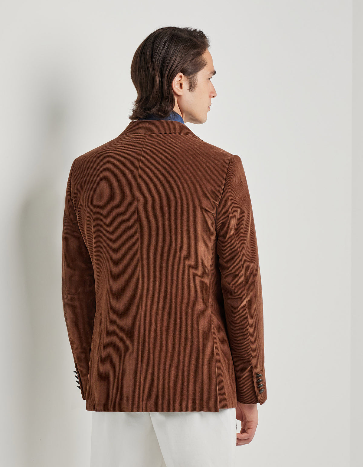 Camel Corduroy Double Breasted Blazer