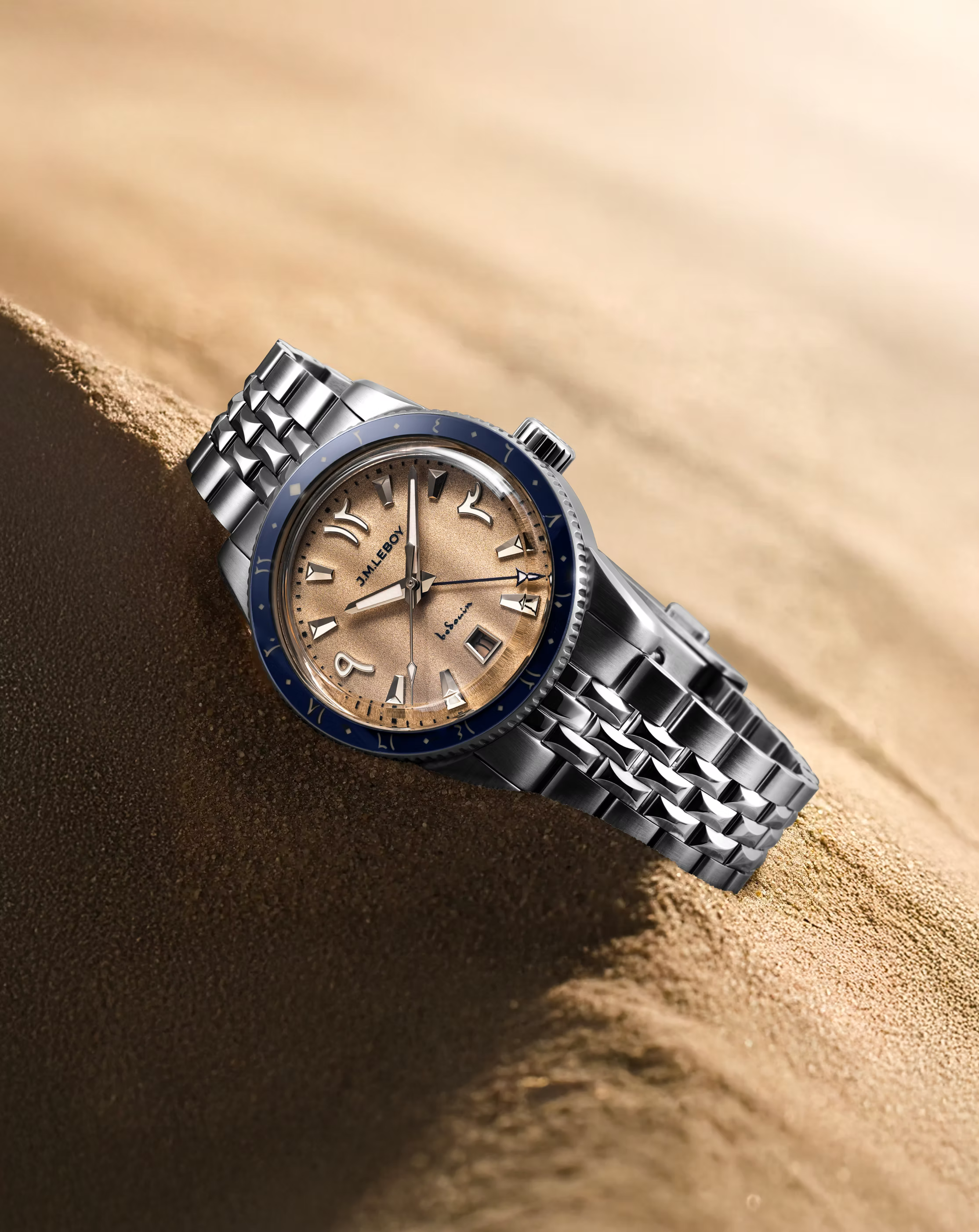 Bedouin GMT Watch With Eastern Arabic Dial By J.M.LEBOY