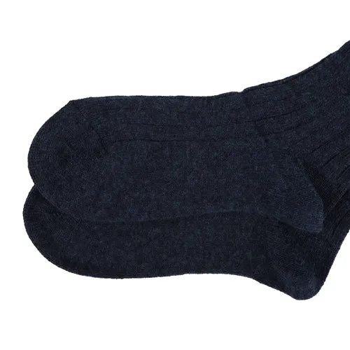 Navy Blue Supreme Wool Cashmere Blend Socks