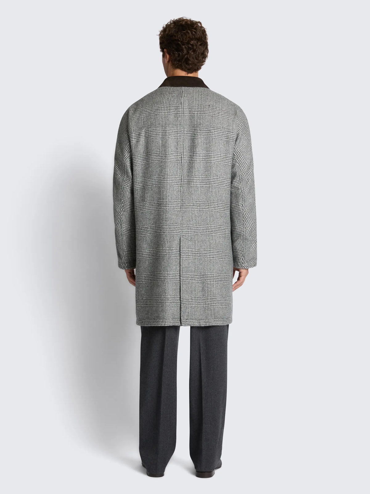 Olive Green Wool and Baby Alpaca Reversible Carcoat