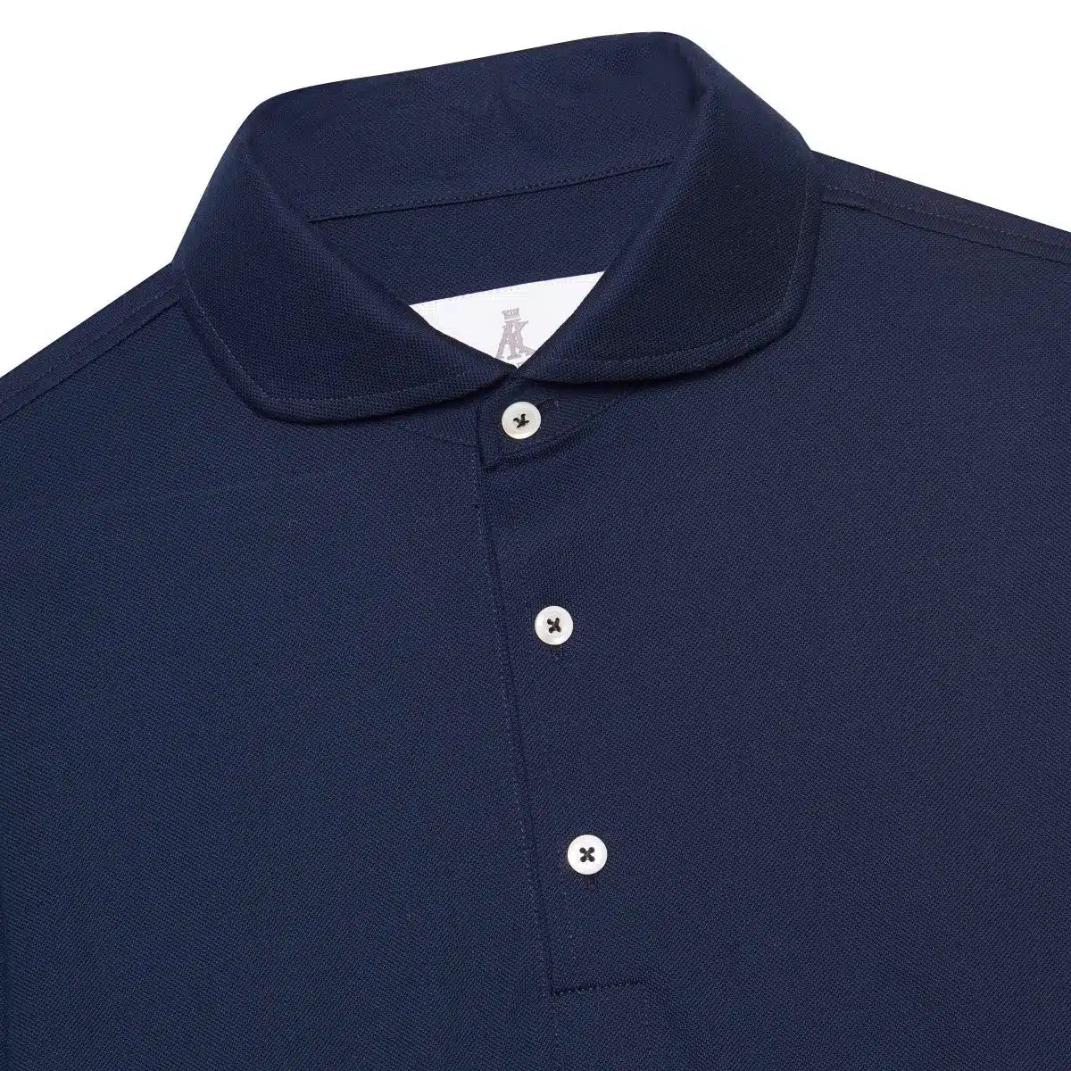 Navy Blue Cotton LS Polo Shirt