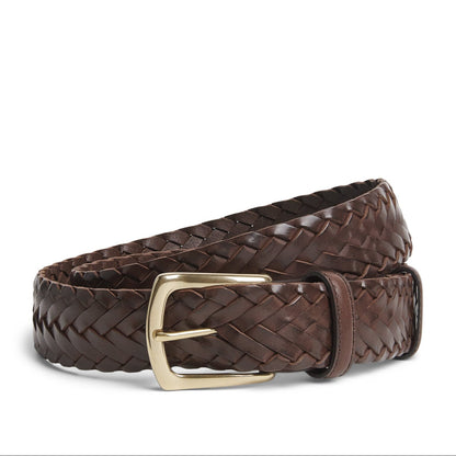Brown Leather Braided Belt