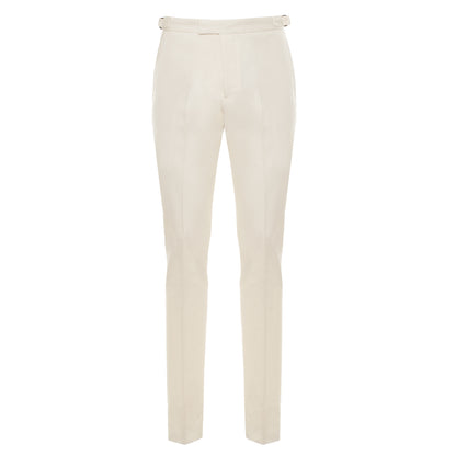 Cream White Cotton Drill Riviera Trousers