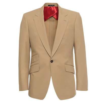 Caramel Beige Cotton Twill Signature Jacket