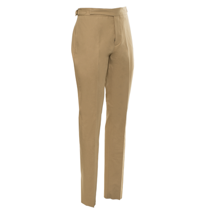 Caramel Beige Cotton Twill Gurkha Trousers