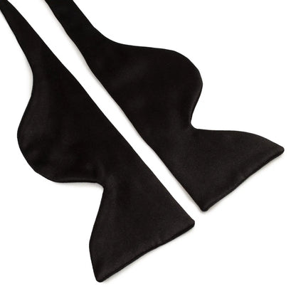 Black Silk Satin "Dean" Bow Tie