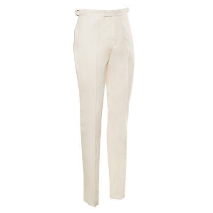Cream White Cotton Drill Riviera Trousers