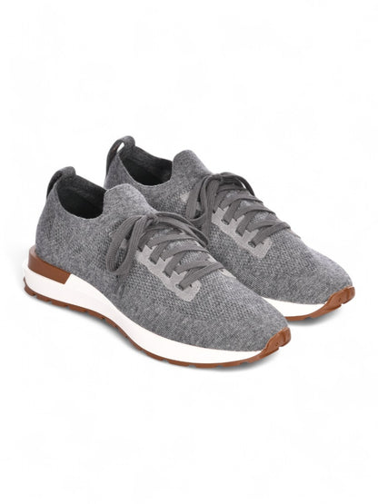 Dark Grey Knitted Wool Sneakers