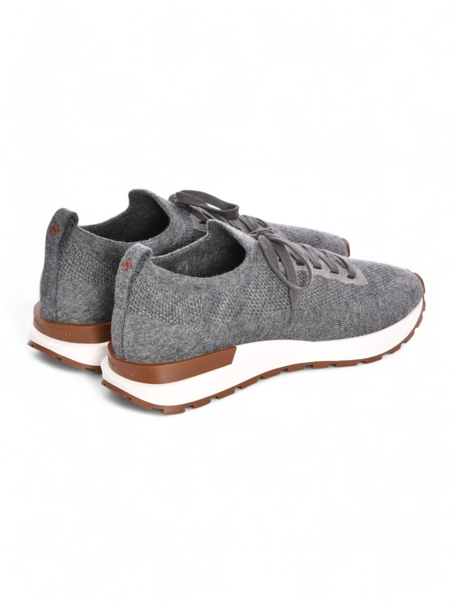 Dark Grey Knitted Wool Sneakers